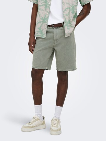 Only & Sons - regular Vaquero 'ONSEdge' en verde: frente