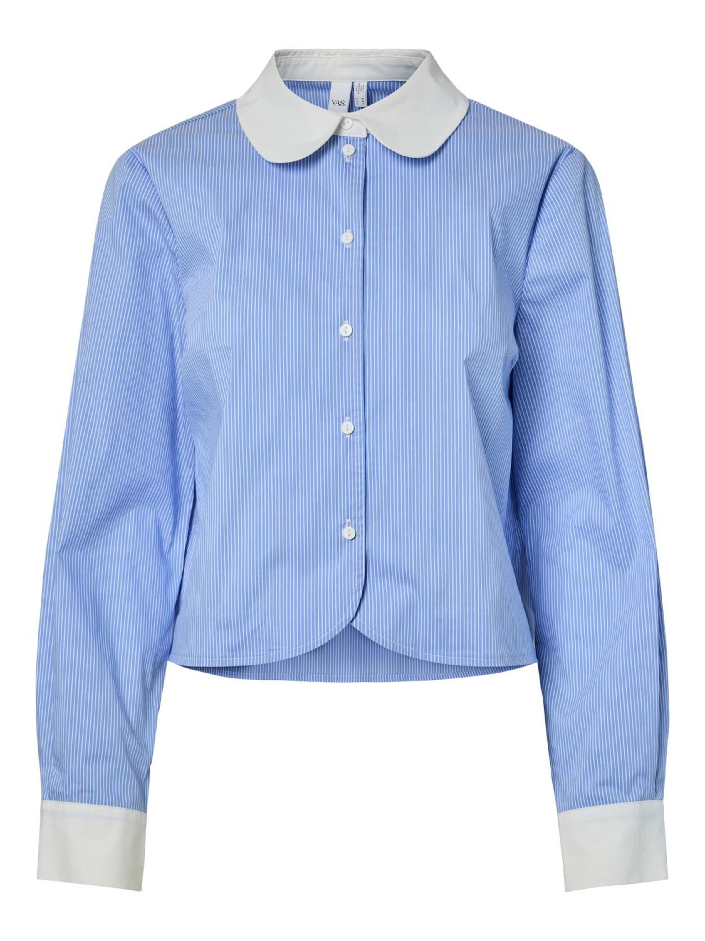 YAS Blouse in de kleur Hemelsblauw / Wit, Productweergave