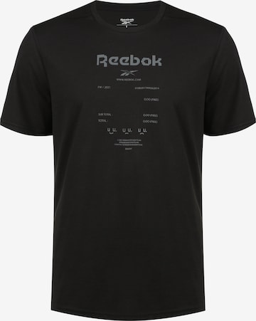 Tricou funcțional de la Reebok pe negru: față