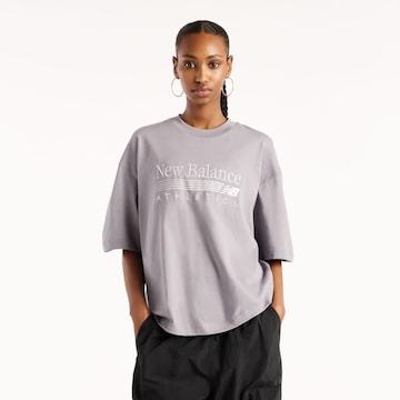 new balance Shirt 'Trackside Oversized T-Shirt' in Grey: front