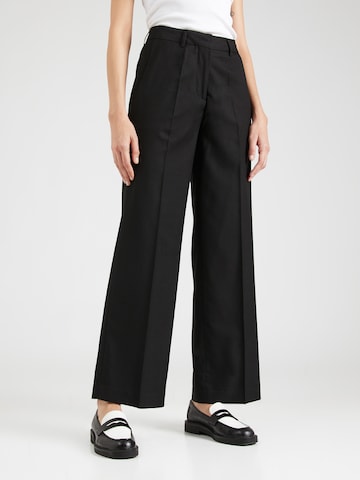 SCOTCH & SODA Loose fit Trousers with creases 'EDIE' in Black: front