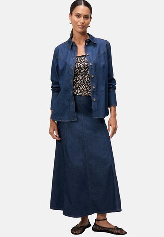 zero Blumenshirt mit Wellensaum in Mischfarben