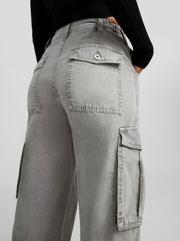 Bershka Wide leg Cargo Pants in Grey