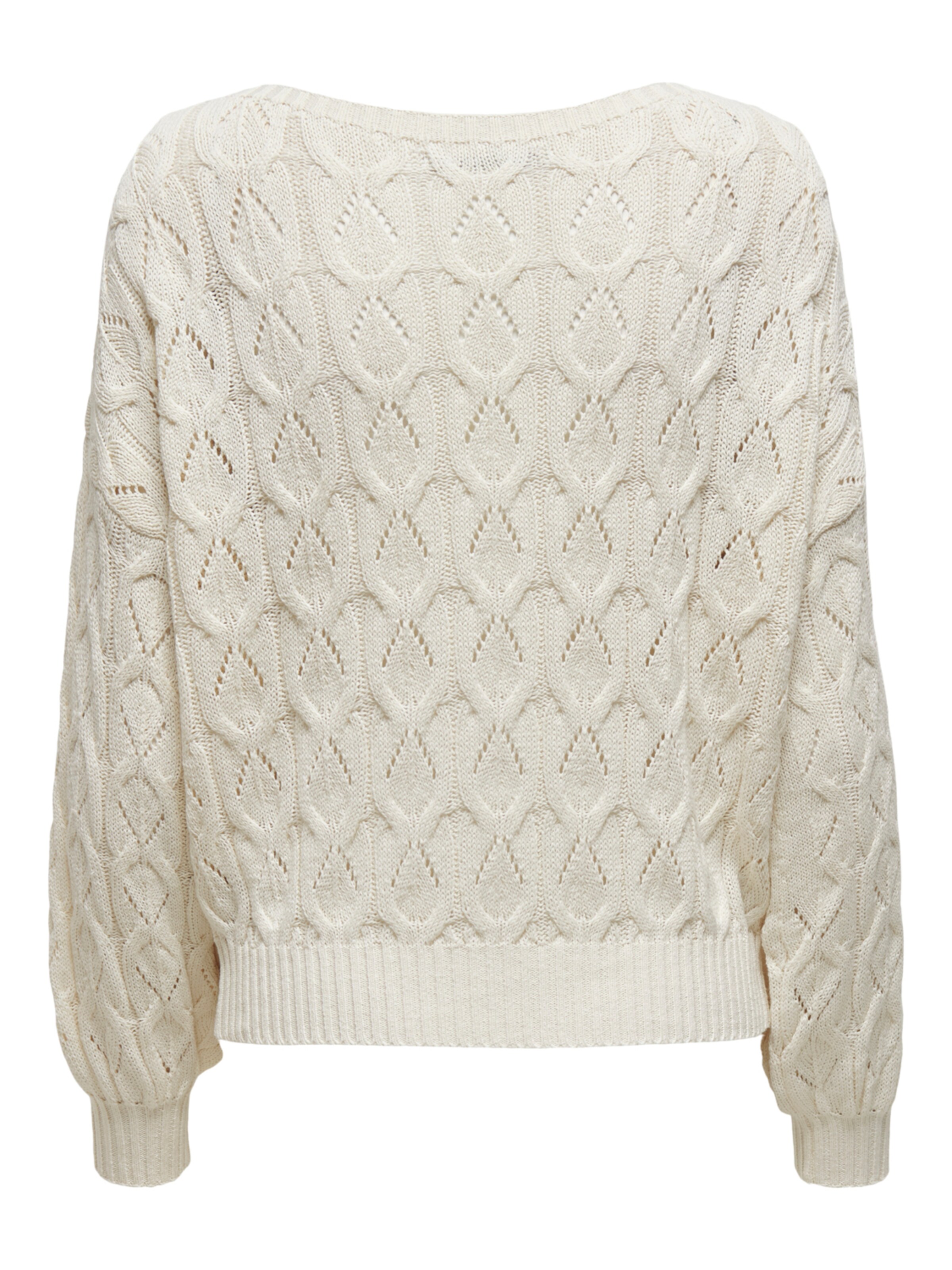 Grandes tailles Pull-over Brynn ONLY en Blanc Cassé 