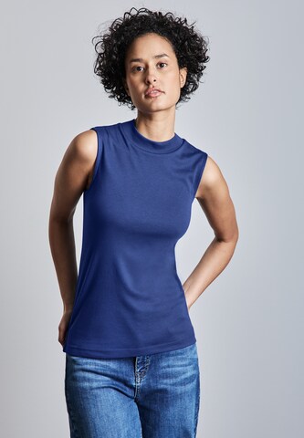 STREET ONE Basic Top mit Turtleneck in Blau: Vorderseite