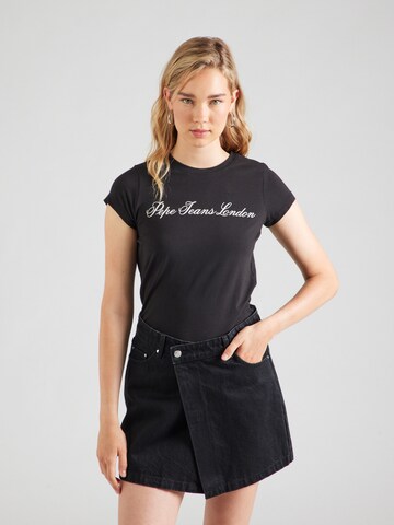 T-shirt Pepe Jeans en noir : devant