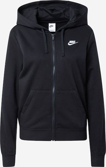 Nike Sportswear Sweat jacket 'Club Fleece' in Black / White, Item view