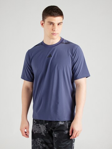 ADIDAS PERFORMANCE - Camisa funcionais em azul: frente