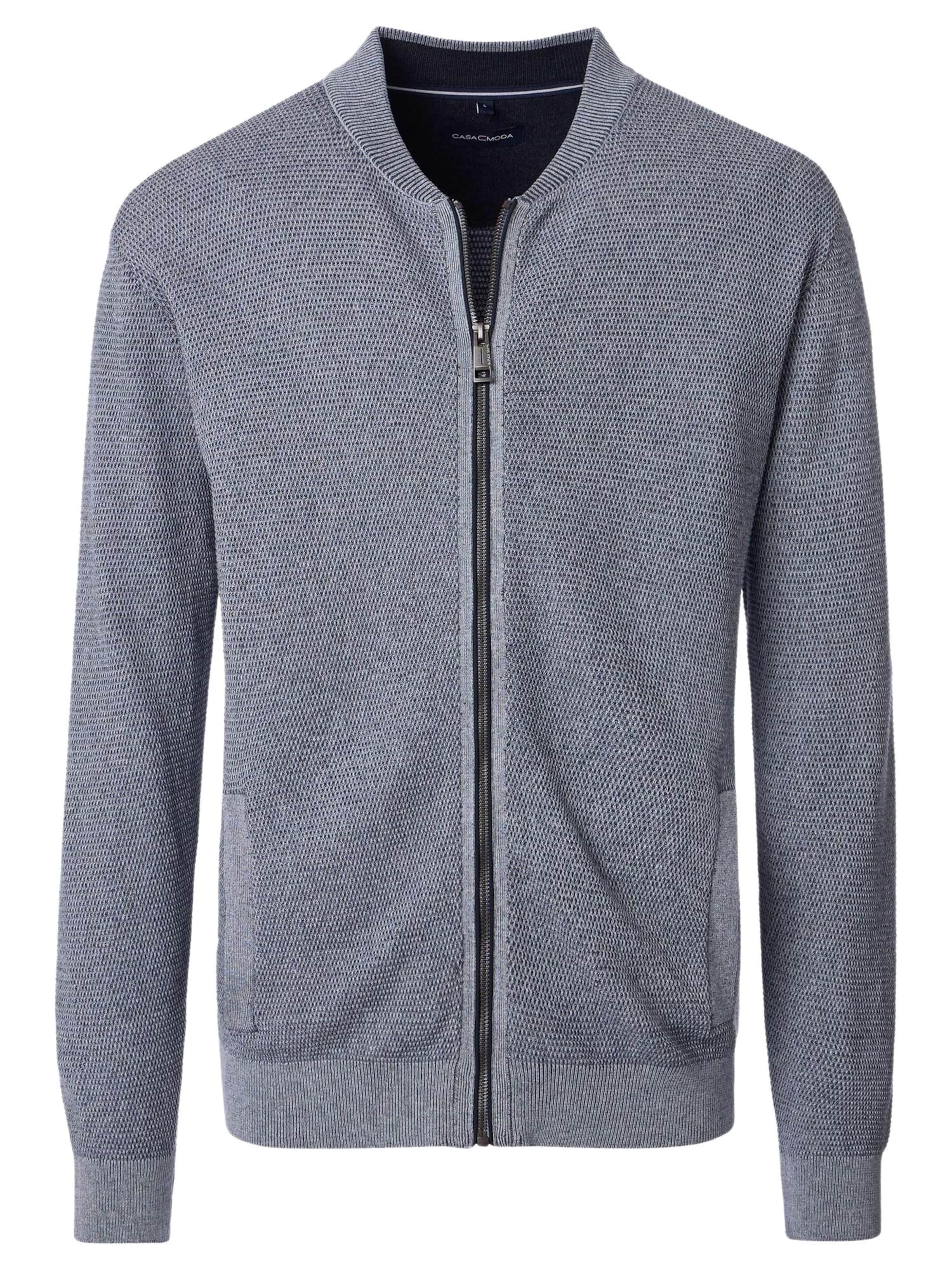 CASAMODA Strickjacke 'Basic'‌‌‌‌‌ in Blau: Vorderseite