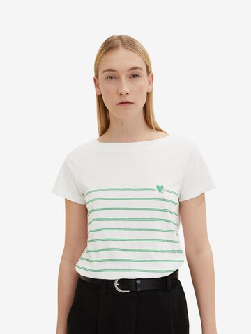 T-shirt TOM TAILOR en blanc : devant