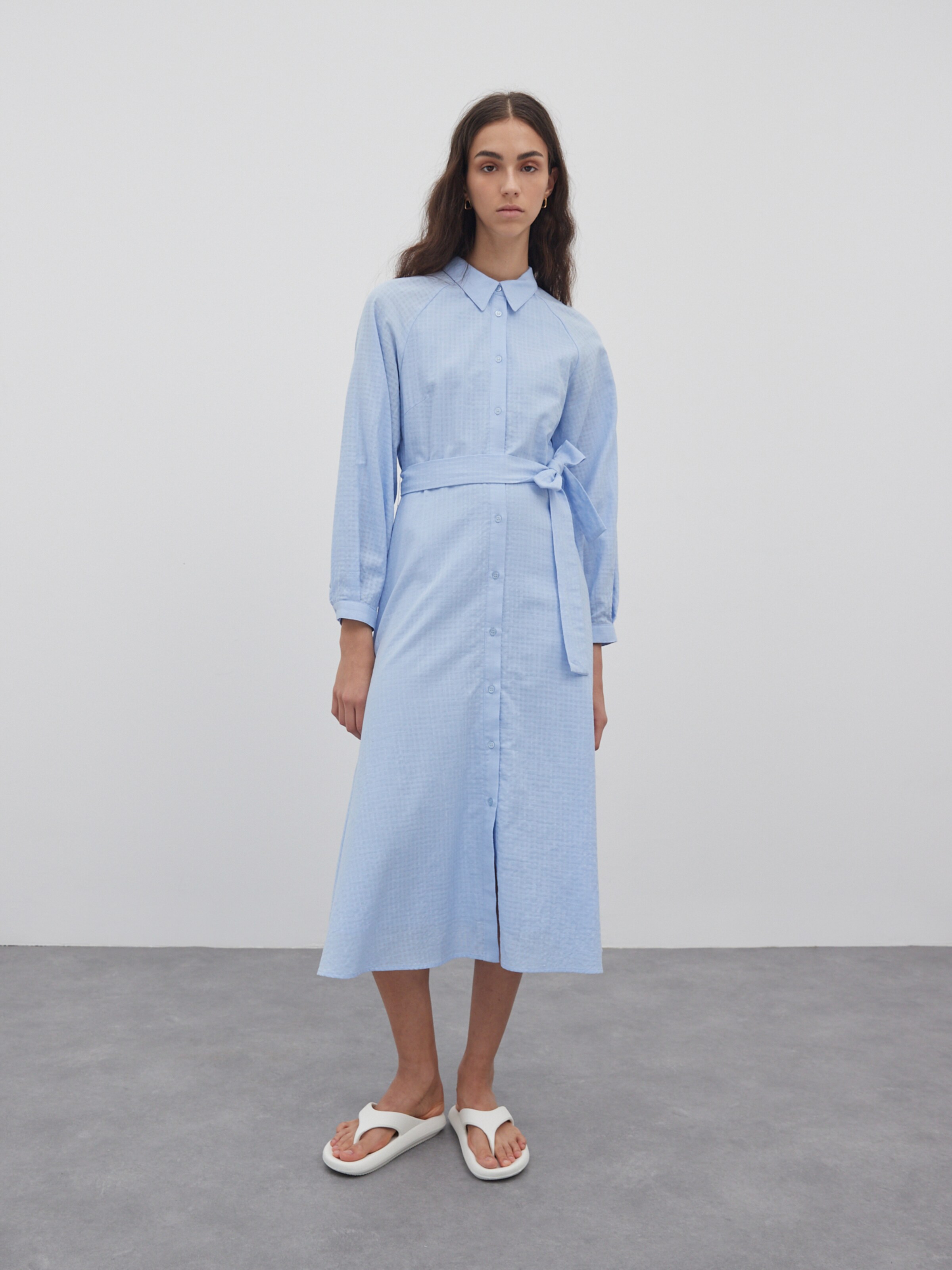Frauen Kleider EDITED Blusenkleid 'Bella' (OCS) in Hellblau - WD99936 Frauen Kleider EDITED Blusenkleid 'Bella' (OCS) in Hellblau - WD99936