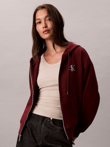 Giacca di felpa di Calvin Klein Jeans in rosso