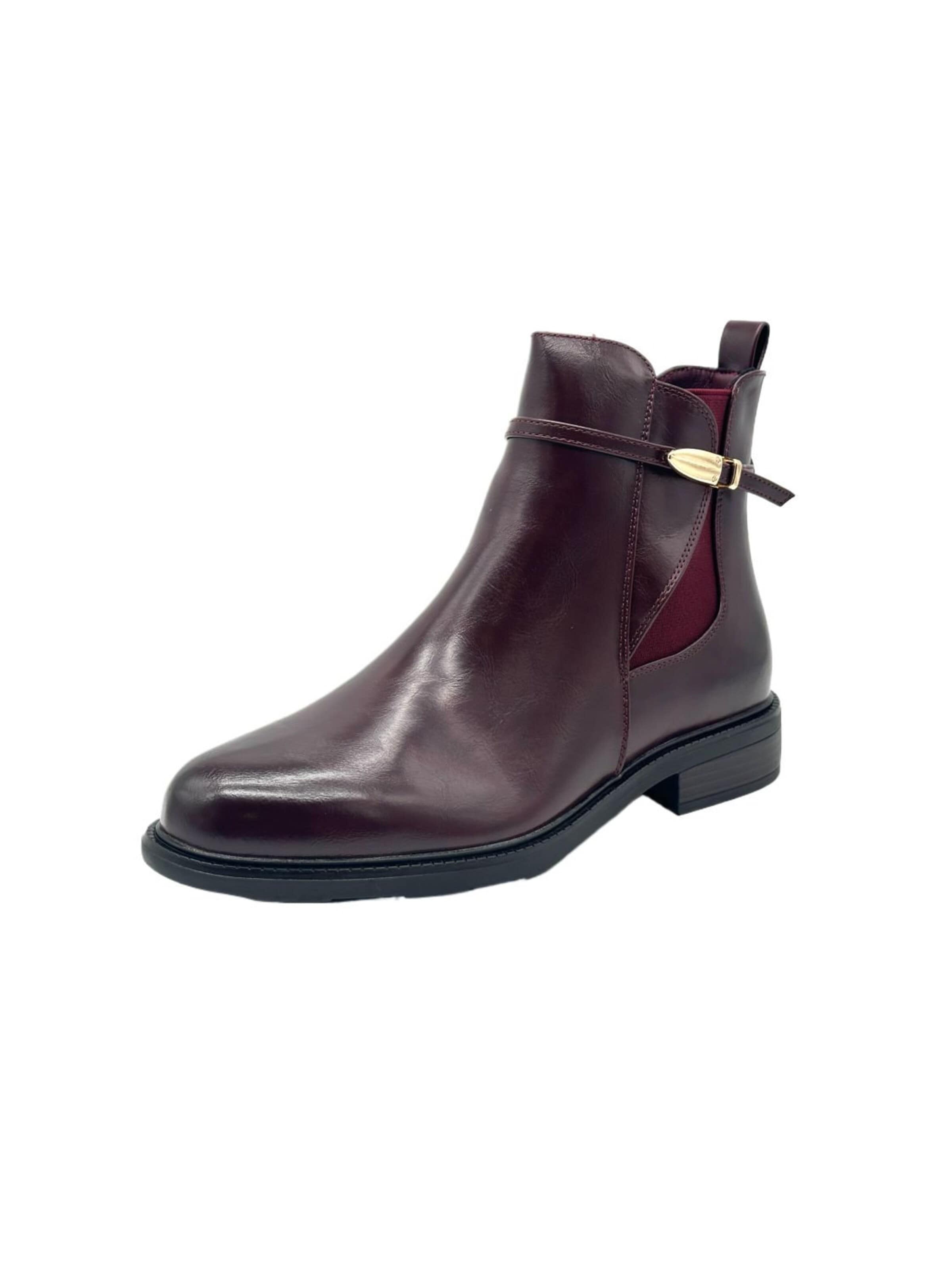 Nowaland Chelsea Boots 'Damen Chelsea Boots mit Zierschnalle'‌‌‌‌ in Rot: Vorderseite