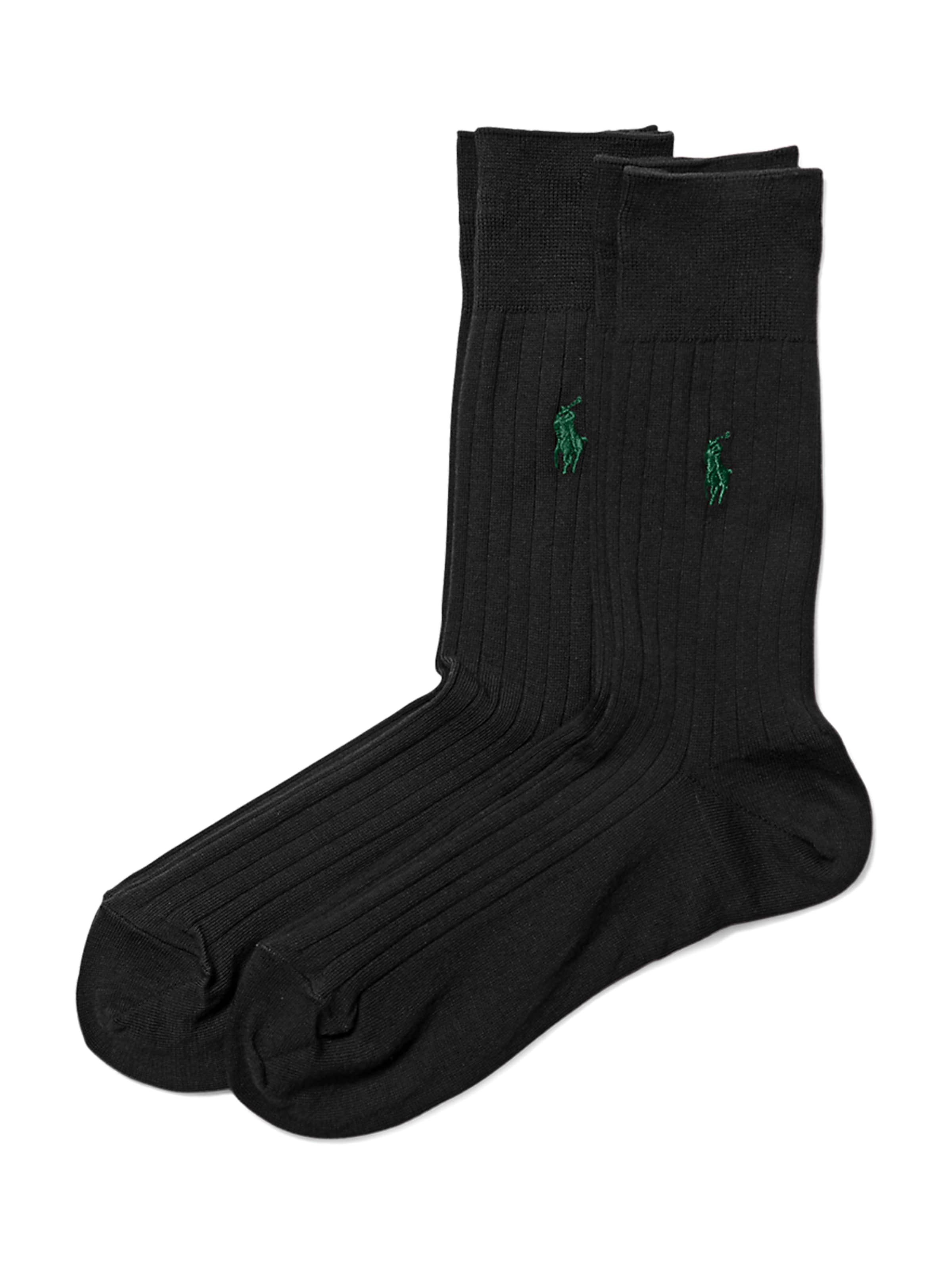 Calzino 'RIB EGYPTIAN-SOCKS-2 PACK' di Polo Ralph Lauren in nero: frontale