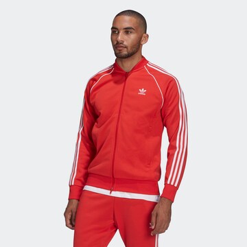 ADIDAS ORIGINALS Regular fit Zip-Up Hoodie 'Adicolor Classics Primeblue' in Red: front