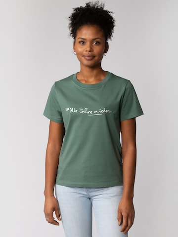 T-shirt 'Alle Jahre Wieder' Watapparel en vert : devant