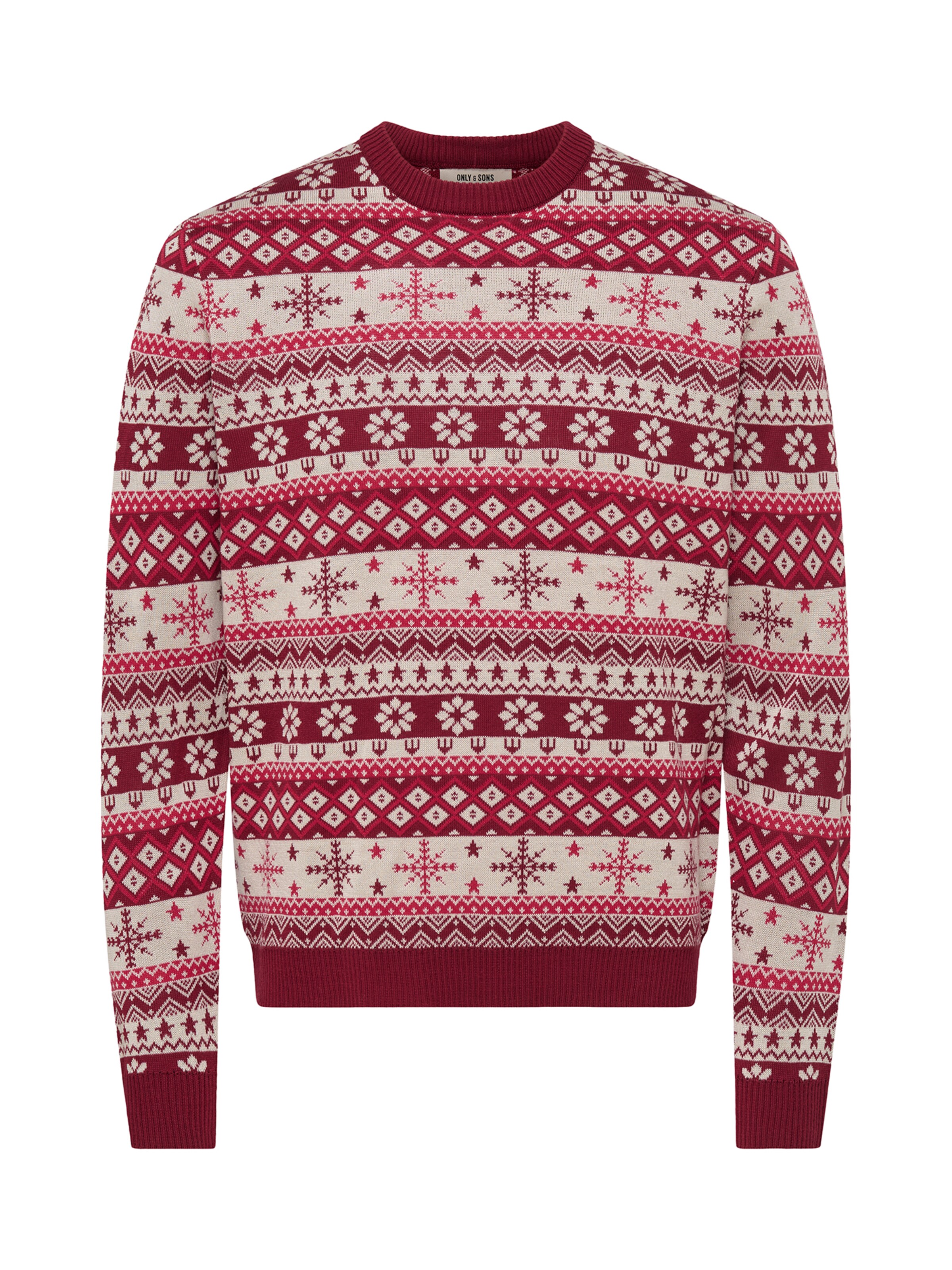 raudona Only & Sons Megztinis 'ONSX-MAS 2': priekis