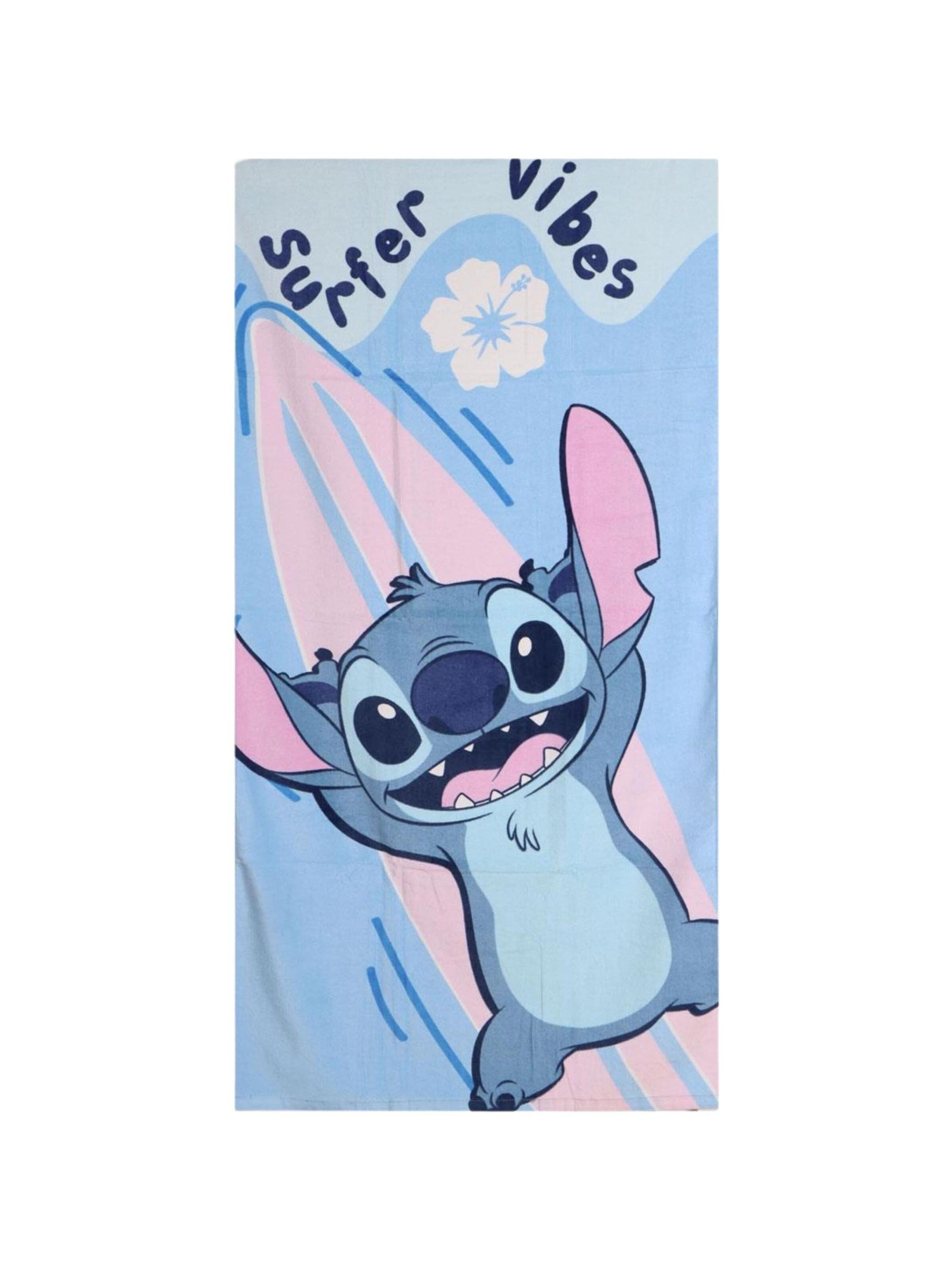 Serviette de plage 'Stitch Baumwoll-Handtuch' DISNEY en bleu : devant