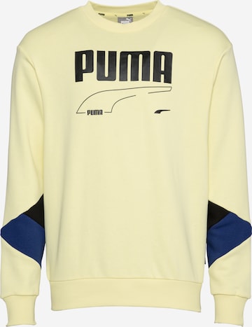 PUMA Sportsweatshirt 'Rebel' in Geel: voorkant