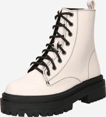 Raid - Botines con cordones 'OBEY' en blanco: frente