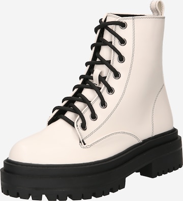 Bottines à lacets 'OBEY' Raid en blanc : devant