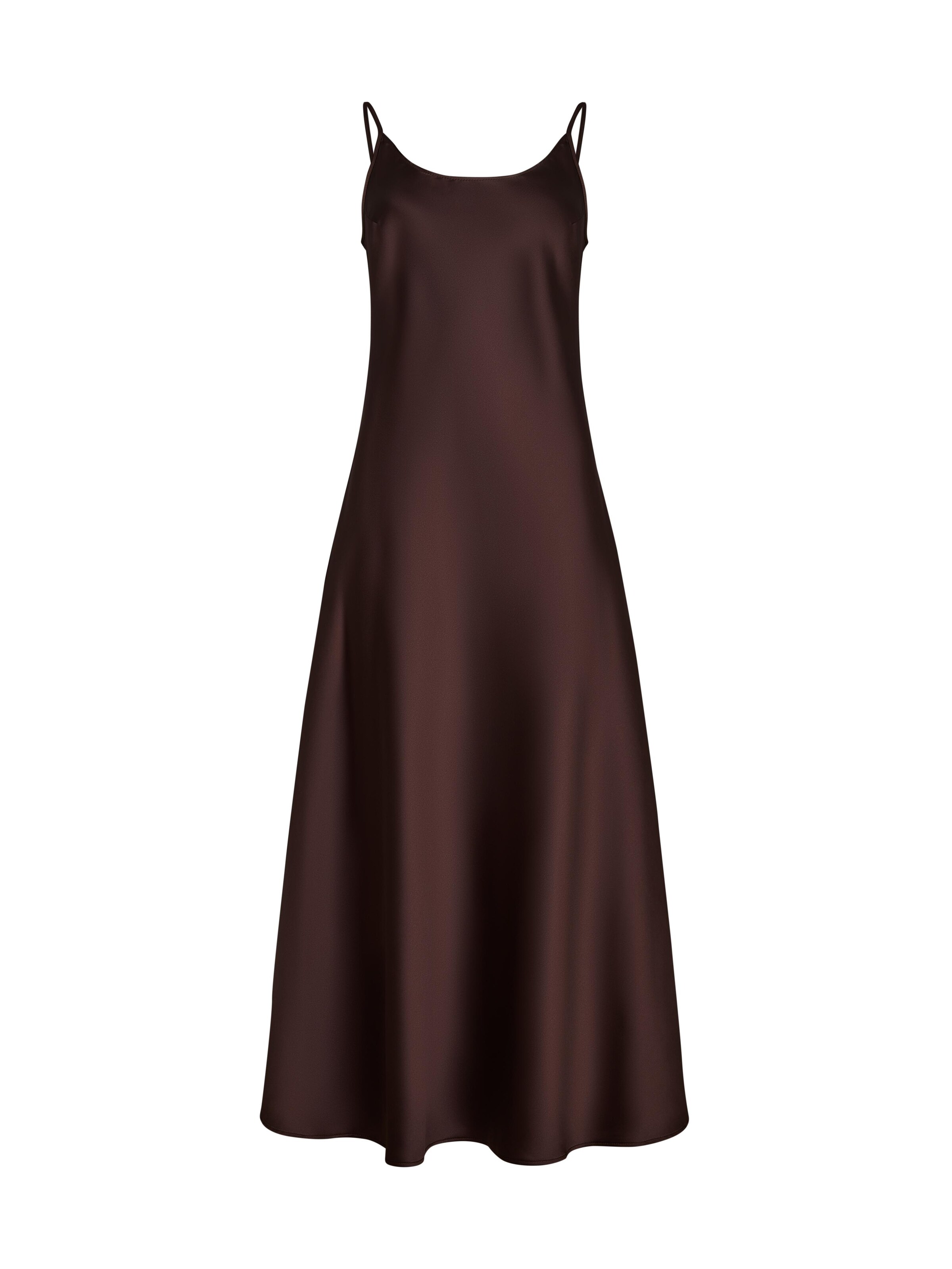 Serena Silueta Dress 'Midi satin slip dress 'Majestic'' in Brown: front