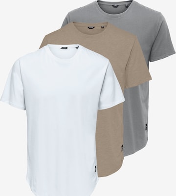 Only & Sons Тениска 'ONSMATT' в бежово: отпред