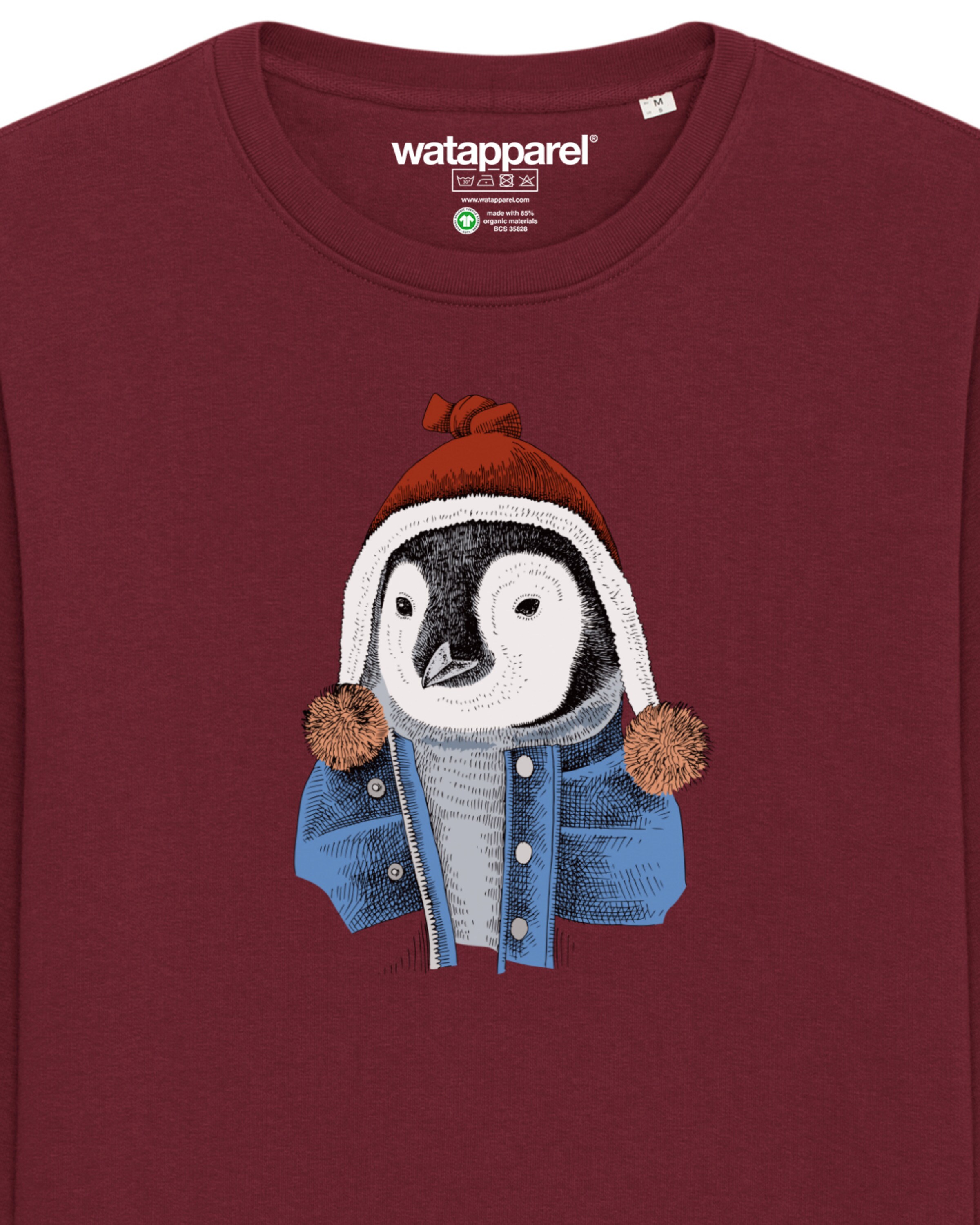 Watapparel Sweatshirt 'Pinguin' in Rood