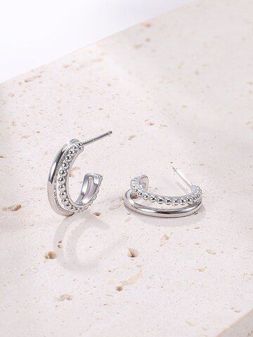 Hey Happiness Earrings 'Beaded Double' in Silver