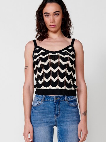 Tops en tricot KOROSHI en noir : devant