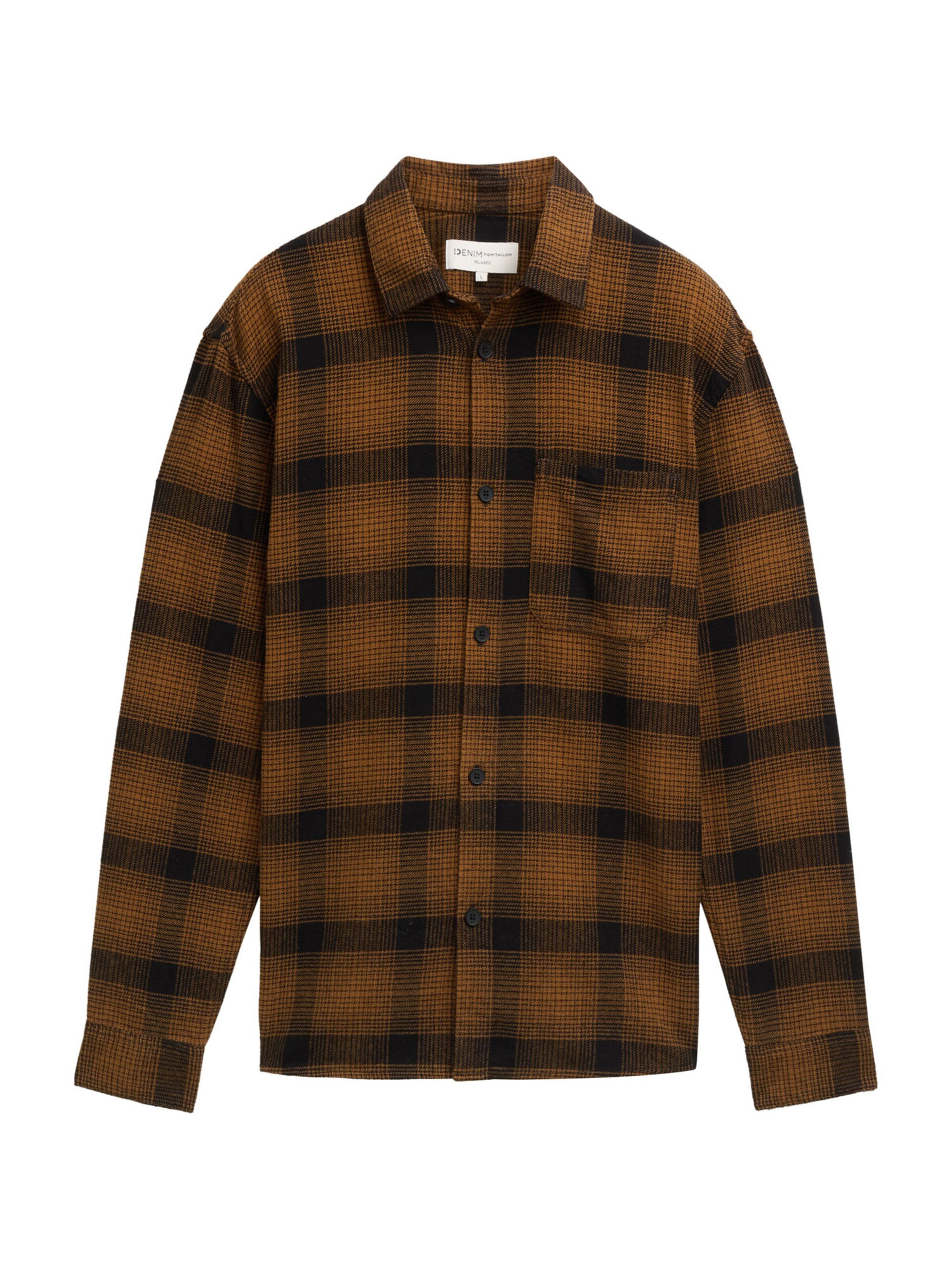 TOM TAILOR DENIM Comfort fit Overhemd in Bruin: voorkant