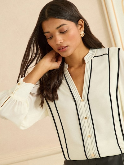 love & roses Bluse in ecru / schwarz, Produktansicht