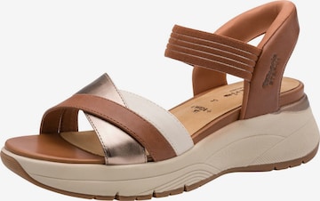 Sandales Tamaris en marron : devant