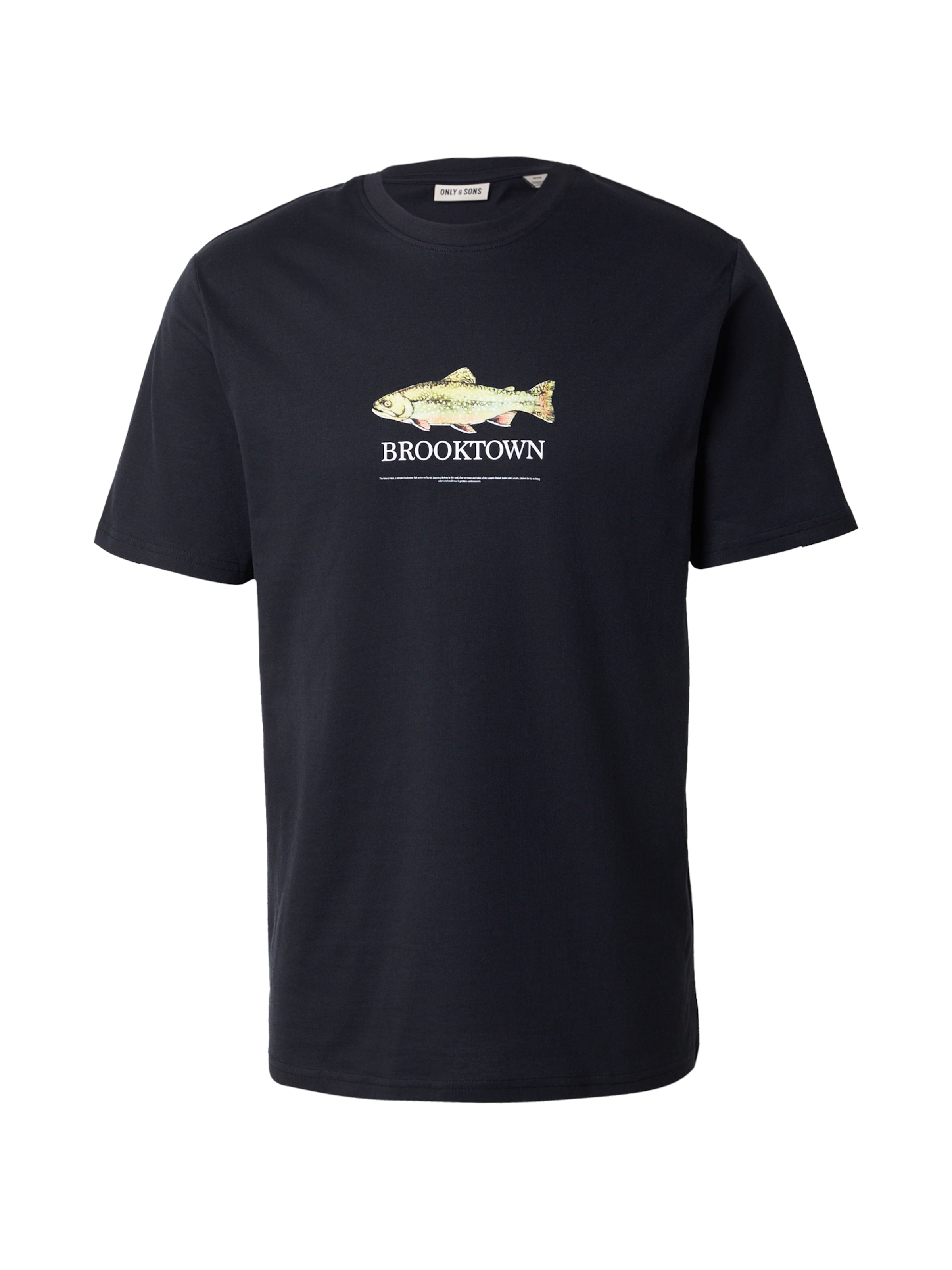 melns Only & Sons T-Krekls 'ONSFREDO': no priekšpuses