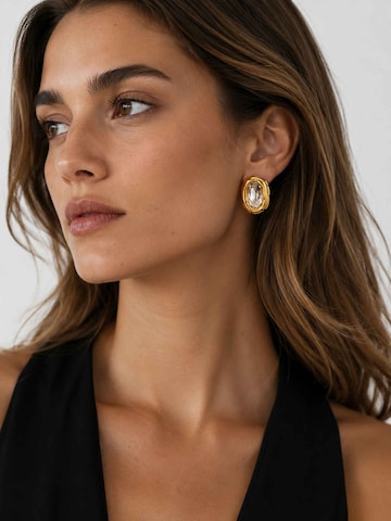 RteRmeNaušnice 'Sparkle Oval Crystal Gold Earrings' - zlatna boja