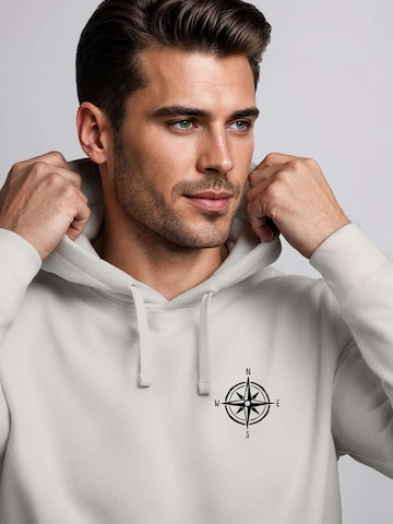 Neverless Sweatshirt 'Kompass' in Beige