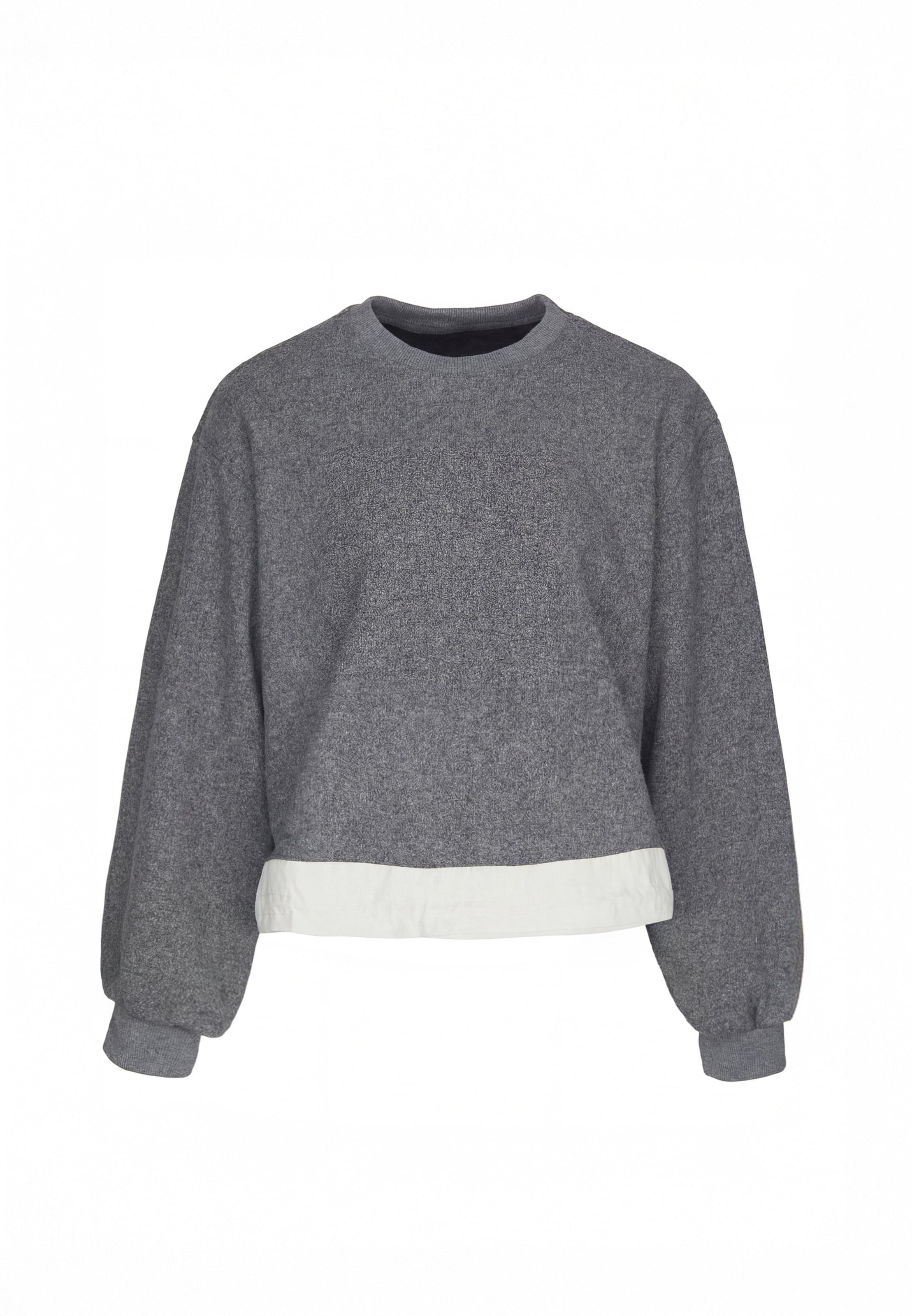 usha WHITE LABEL Sweat-shirt en S en gris clair / blanc, Vue avec produit