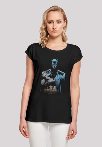 F4NT4STIC Shirt 'Batman Close Up' in Zwart: voorkant