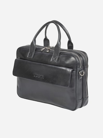 NEGOTIA Leather Laptoptas 'Orden' in Zwart