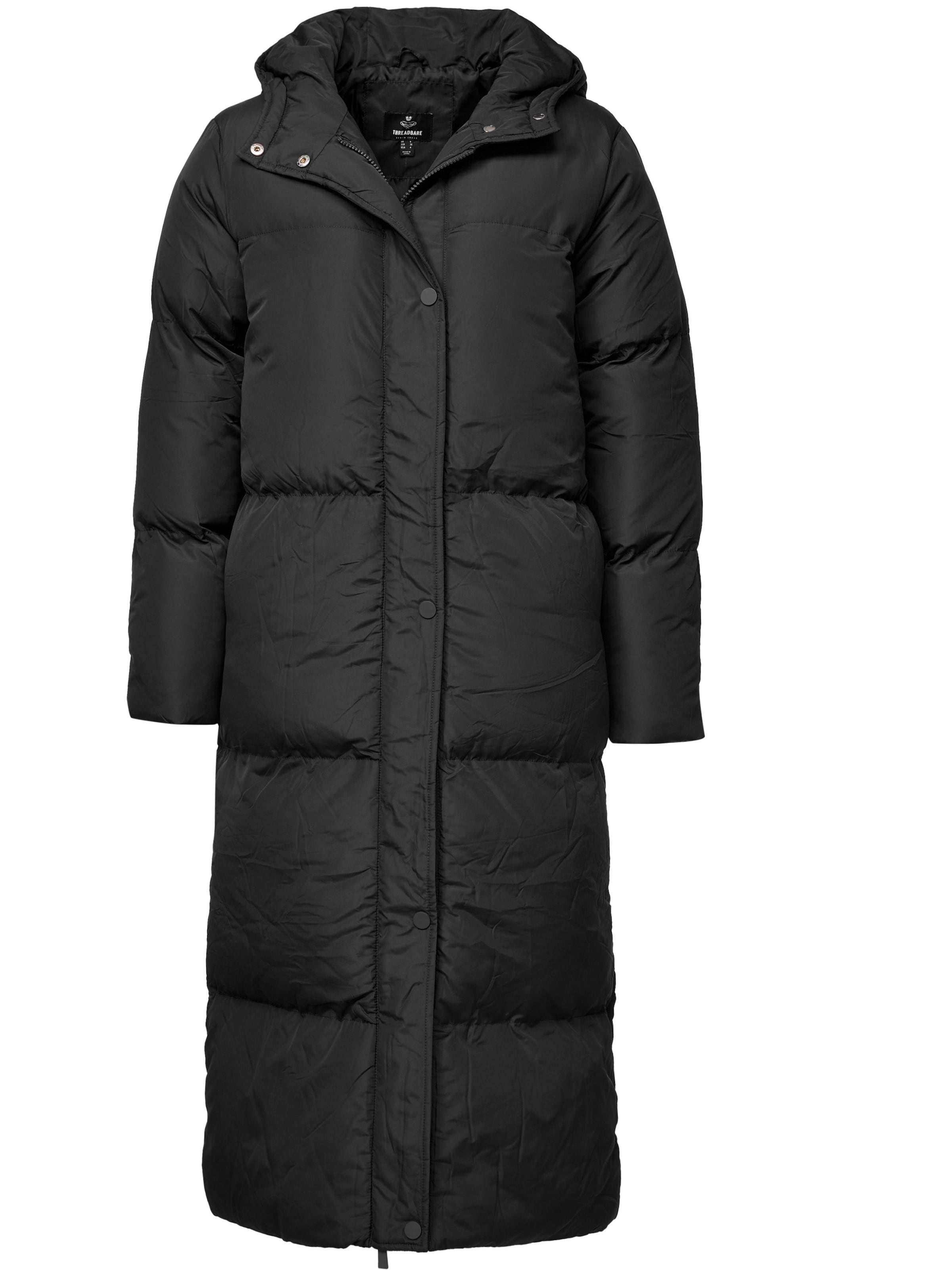 Threadbare Wintermantel 'Jodie' in Zwart: voorkant