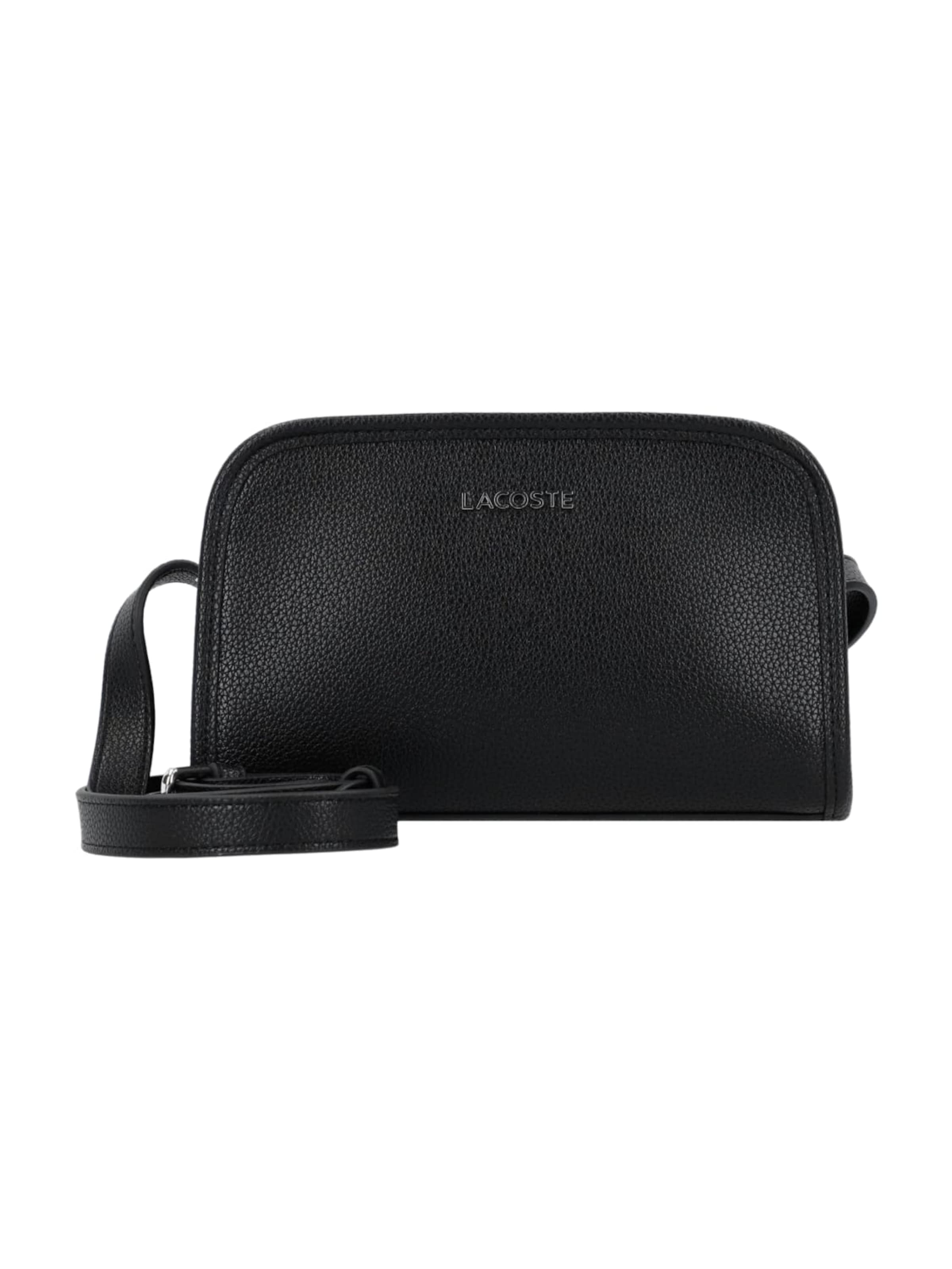 LACOSTE Skuldertaske 'Lacoste Sac à bandoulière Noir' i sort: forside