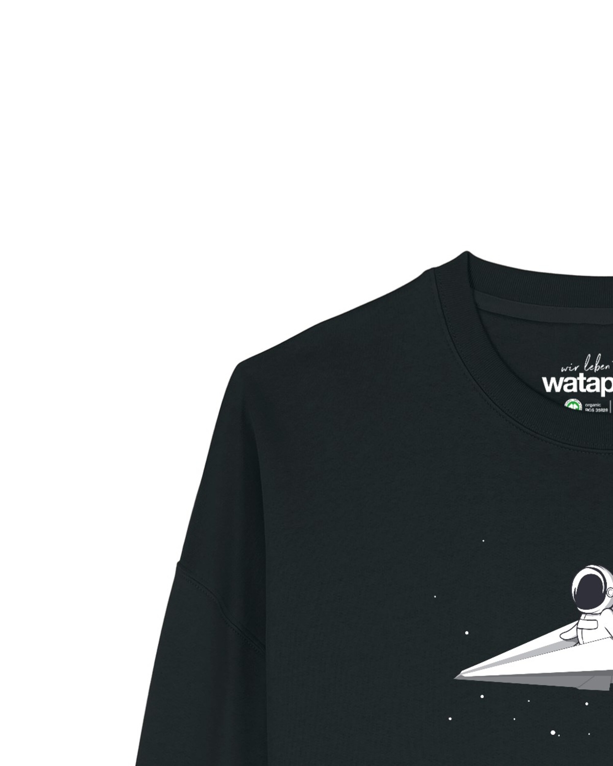 Sweat-shirt 'Fly me to the moon' Watapparel en noir