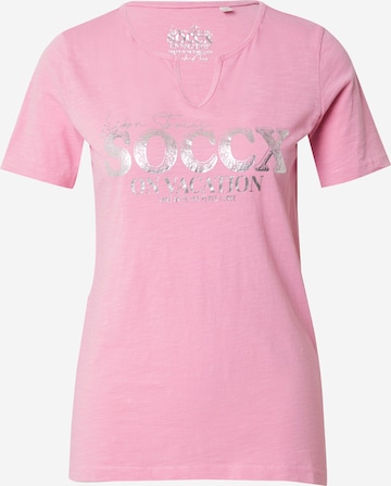 T-shirt 'Lisbon Stories' Soccx en rose : devant