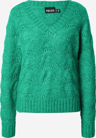 Pull-over 'Bibbi' PIECES en vert : devant