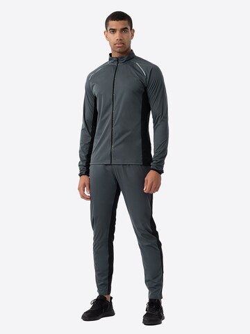 4F - Sudadera con cremallera deportiva en gris