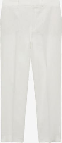MANGO Regular Trousers with creases 'Boreli' in White: front