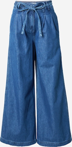 WHITE STUFFWide Leg/ Široke nogavice Traperice s naborima 'Sasha' - plava boja: prednji dio