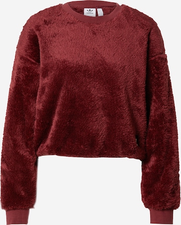 ADIDAS ORIGINALS Sweter 'Essentials+ Fluffy Teddy' w kolorze czerwony: przód