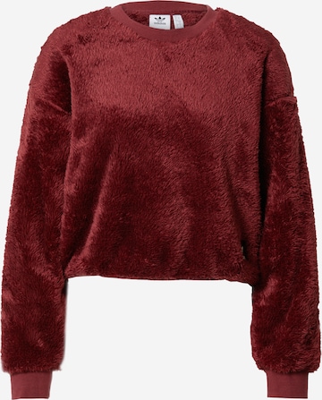 ADIDAS ORIGINALS Pullover 'Essentials+ Fluffy Teddy' in Rot: predná strana