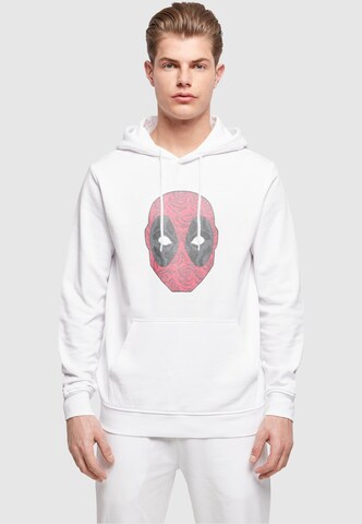 ABSOLUTE CULT Sweatshirt 'Deadpool - Head Of Roses' in White: front